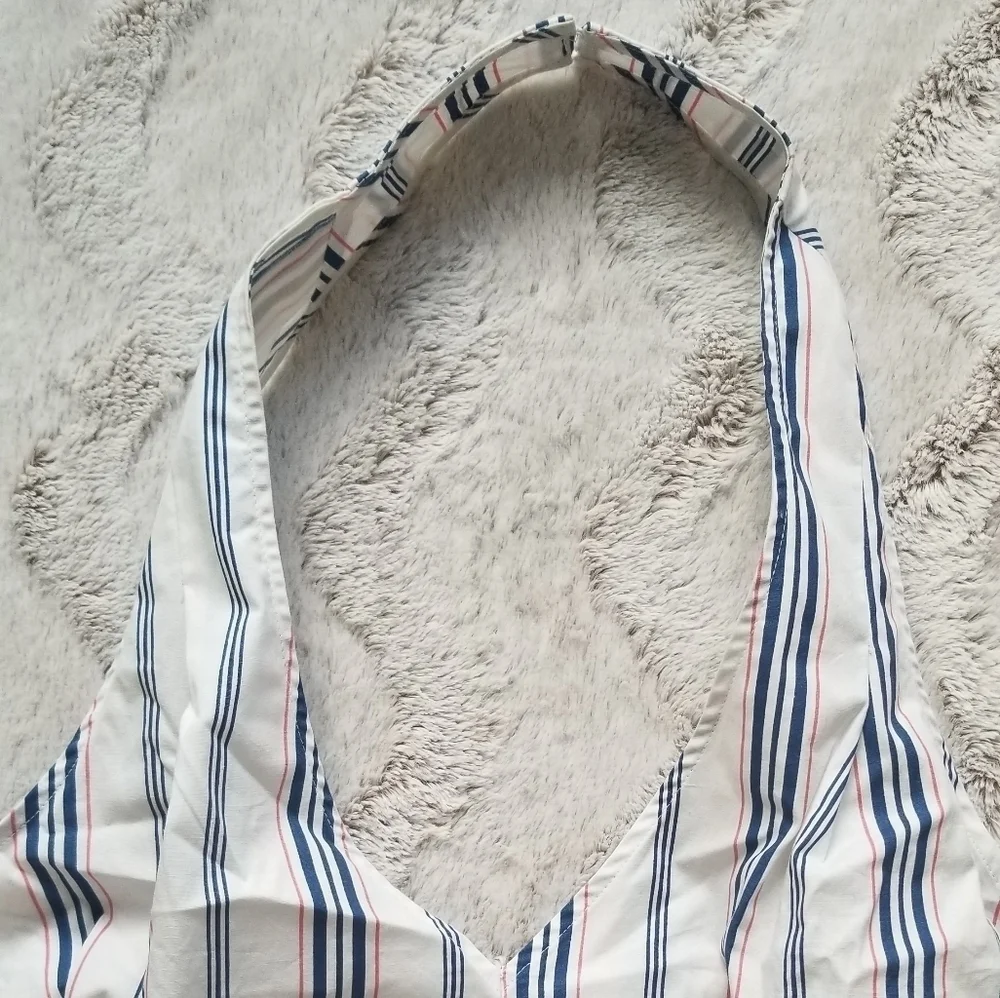 Belle Sky White Vertical Blue Viva Stripe‎ Band XL